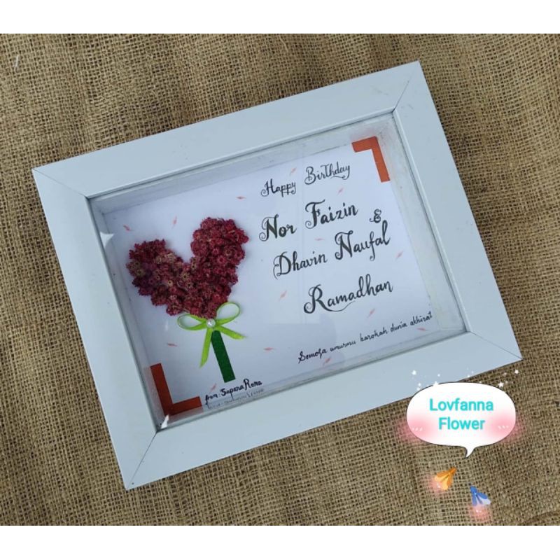 Edelweiss in frame|Kado Figura|Kado Ultah|Kado Pernikahan|Kado Wisuda|Figura Bunga | Lovfanna Flower