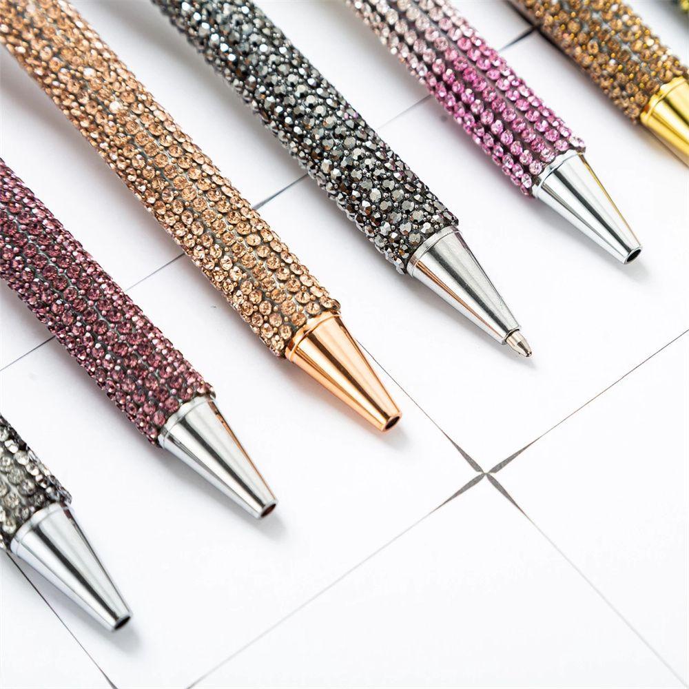 【 ELEGANT 】 Ballpoint Pen Kantor Hadiah Bisnis Mewah Berlian Logam Sparkling Signature Pen