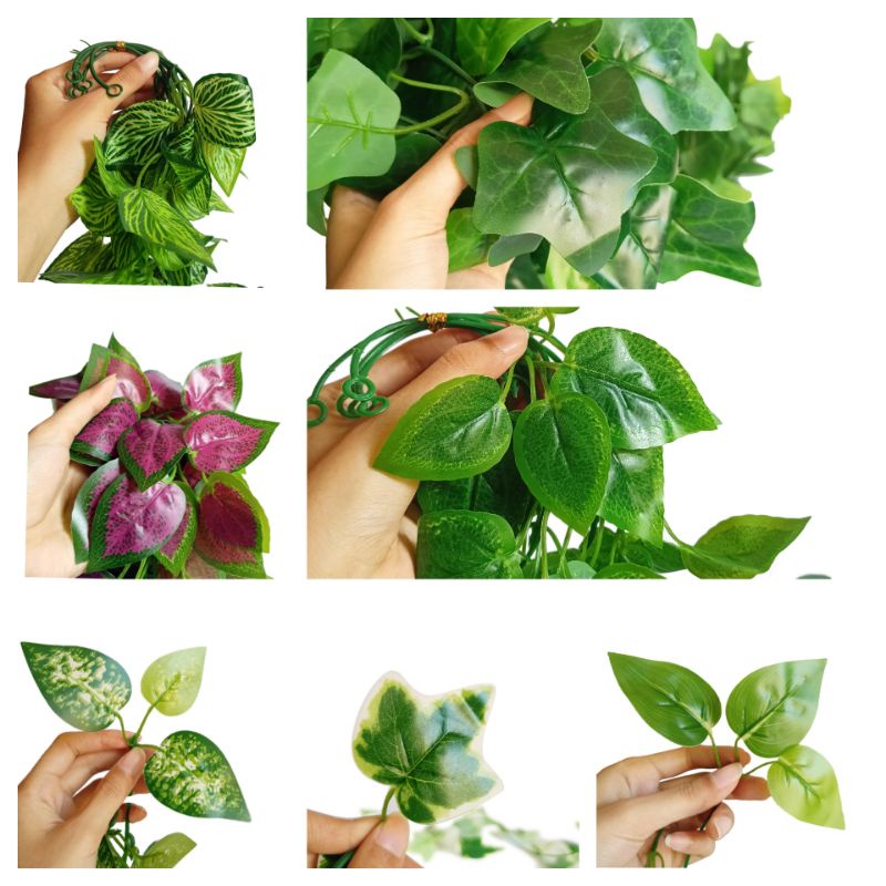 Untai Daun Rambat 99 Helai AL94 Ivy Fittonia Miana Sirih Gading Plastik Hiasan Dekorasi Wedding Backdrop Leaves