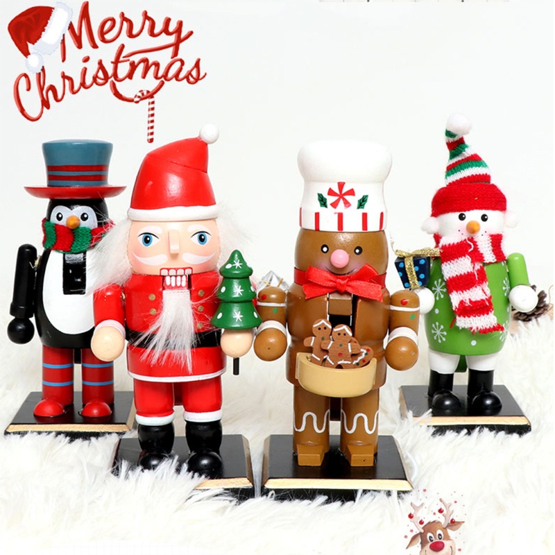 4pcs Ornamen Patung Santa Penguin Untuk Natal