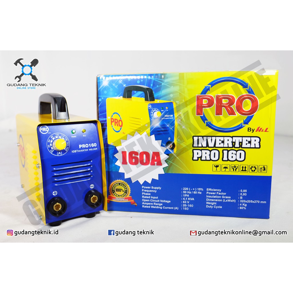 MESIN LAS 160A H&amp;L PRO INVERTER HNL PRO MMA 160 A