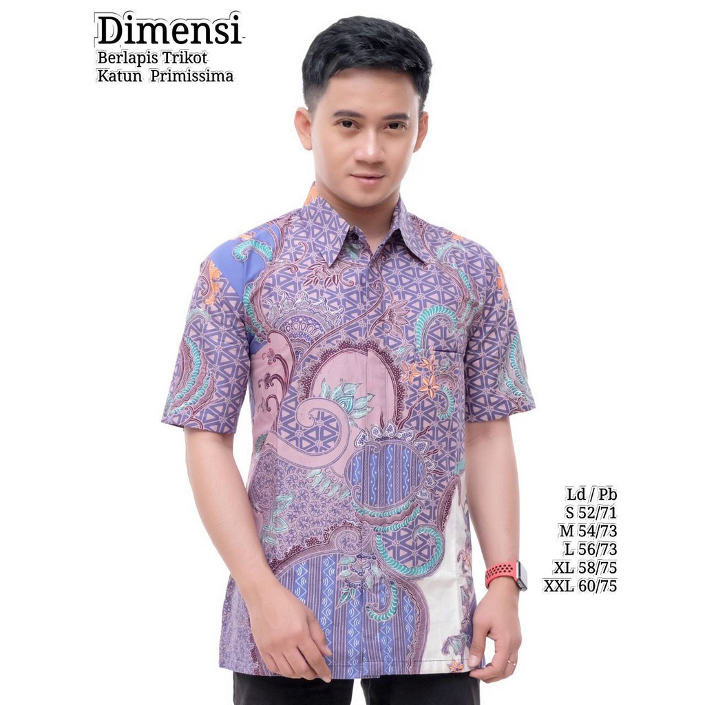 Baju Batik Pria Modern Motif Dimensi Kemeja Batik Tulis Pria Lengan Pendek Shopee Indonesia
