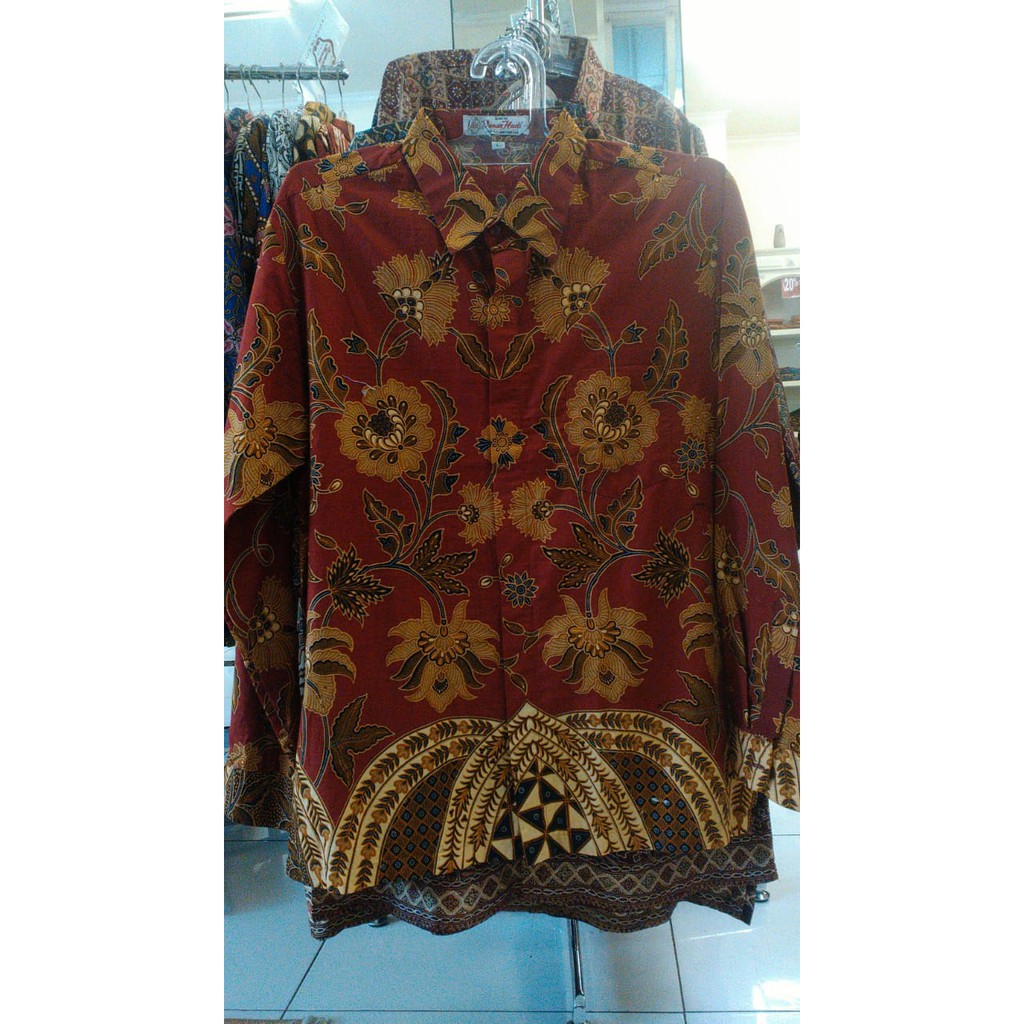 Batik Danar Hadi Lengan Panjang Original Merah [ADN-PA104]