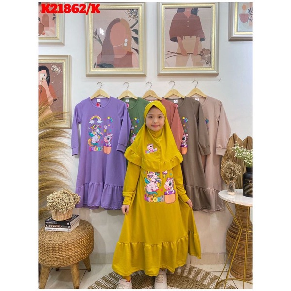 gamis anak krudung anak-anak 8-10thn