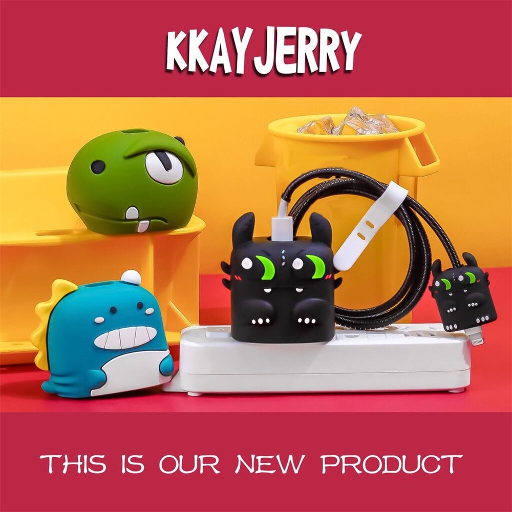 【COD Tangding】Pelindung Kabel Charger Bahan Silikon Motif Kartun 18W / 20W Untuk IPhone
