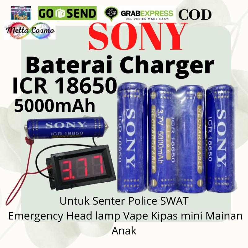 Baterai Cas 18650 Biru Baterai Charger isi Ulang 3,7V 5000 mah Rechargeable
