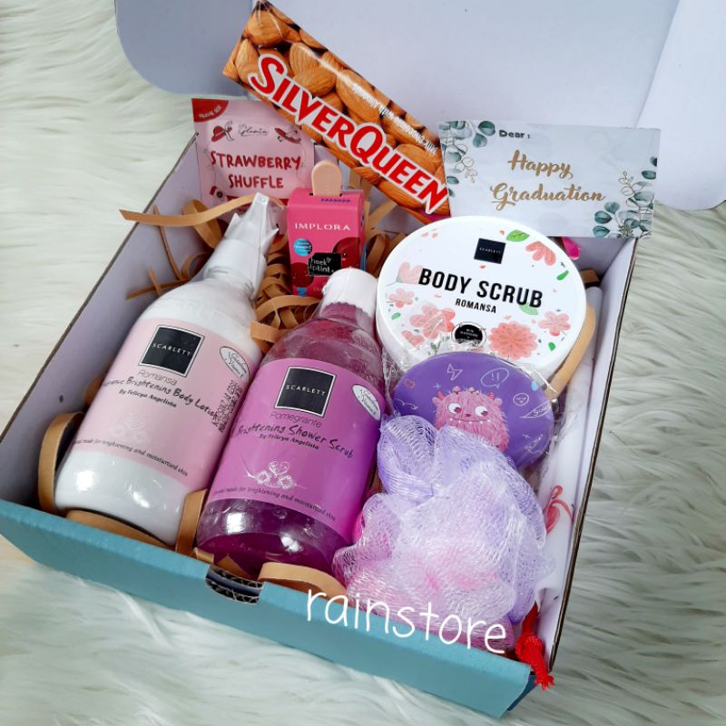 HAMPERS GIFT BOX/HAMPERS BIRTHDAY/WEDDING/GRADUATION HAMPERS SCARLETT(BEBAS REQ VARIAN TULIS DINOTE)