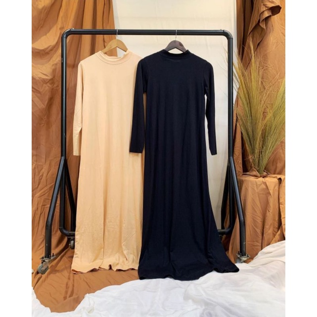 Baju Inner Manset Gamis Polos Tangan Panjang Wanita Bahan Spandek Rayon