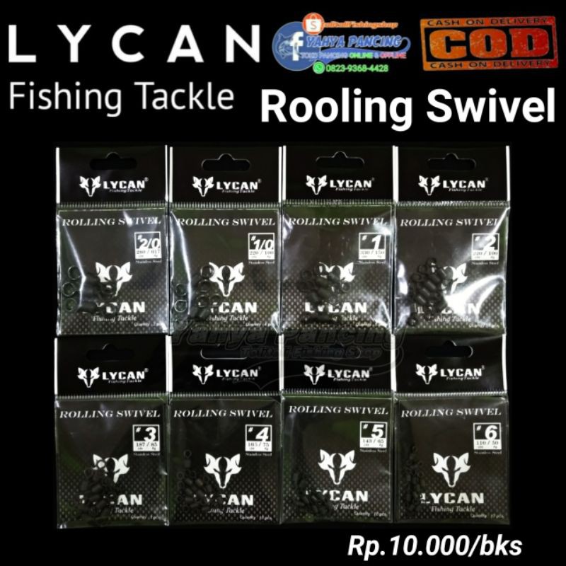 ( COD ) LYCAN Fishing Tackle Rolling Swivel