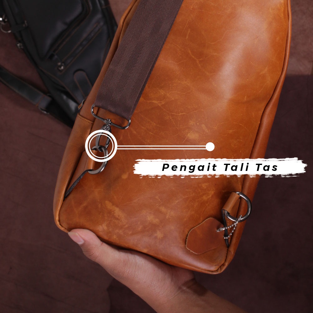 Tas Selempang Pria Kulit Sapi Asli Tas Slempang Punggung Pria Kulit Desain Stylish Dan Keren Bahan Kulit Sapi Asli Premium Psl Garansi Original
