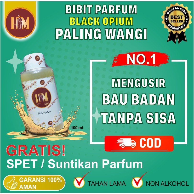 Bibit Parfume | Biang HM PARFUM BLACK OPIUM | non alkohol isi ulang refill | refil tahan lama
