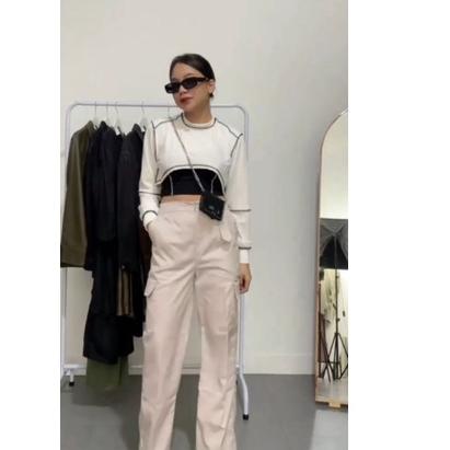 Flash Sale[LR 012]ALEXA CROP - ATASAN CROPTOP - ATASAN KEBALIK - BAJU CROP - BAJU KEBALIK