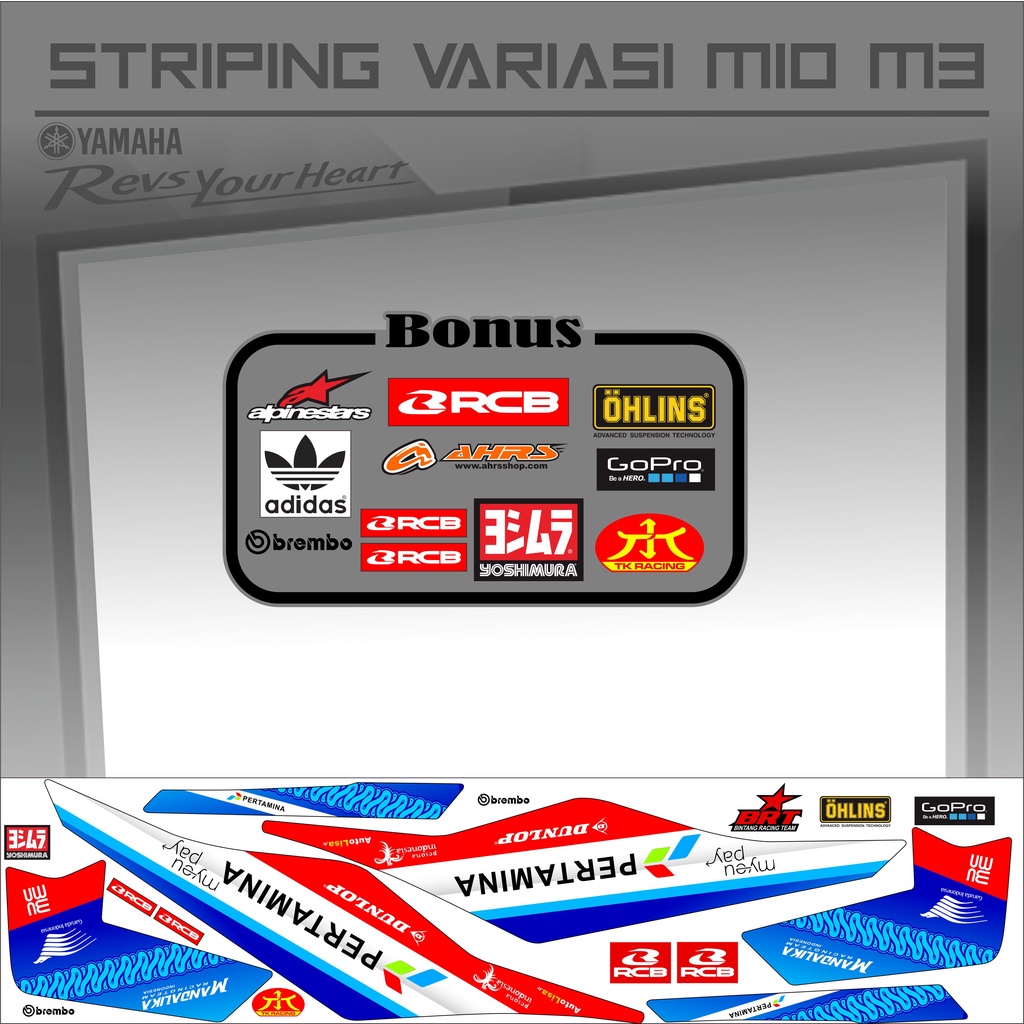 Striping Mio M3 Sticker Mio M3 Variasi