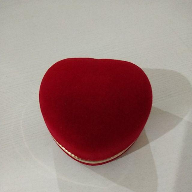 Tempat Cincin Sepasang / Kotak Cincin Tunangan Singel Dan Couple Love Beludru / Ring Box