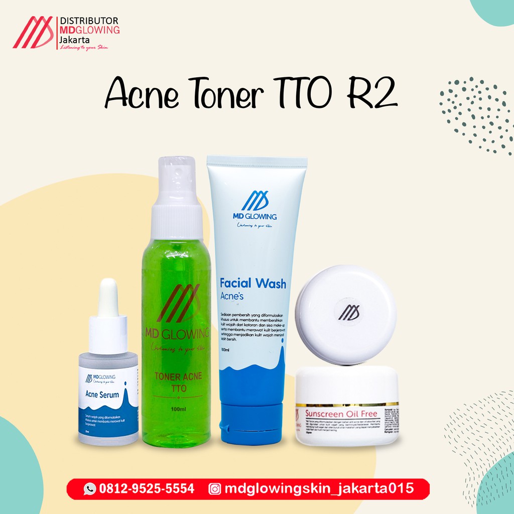Paket Acne NCA R2, ACNE WHITE, ACNE CARE Series Toner TTO The new MD Glowing Distributor Resmi MD GL