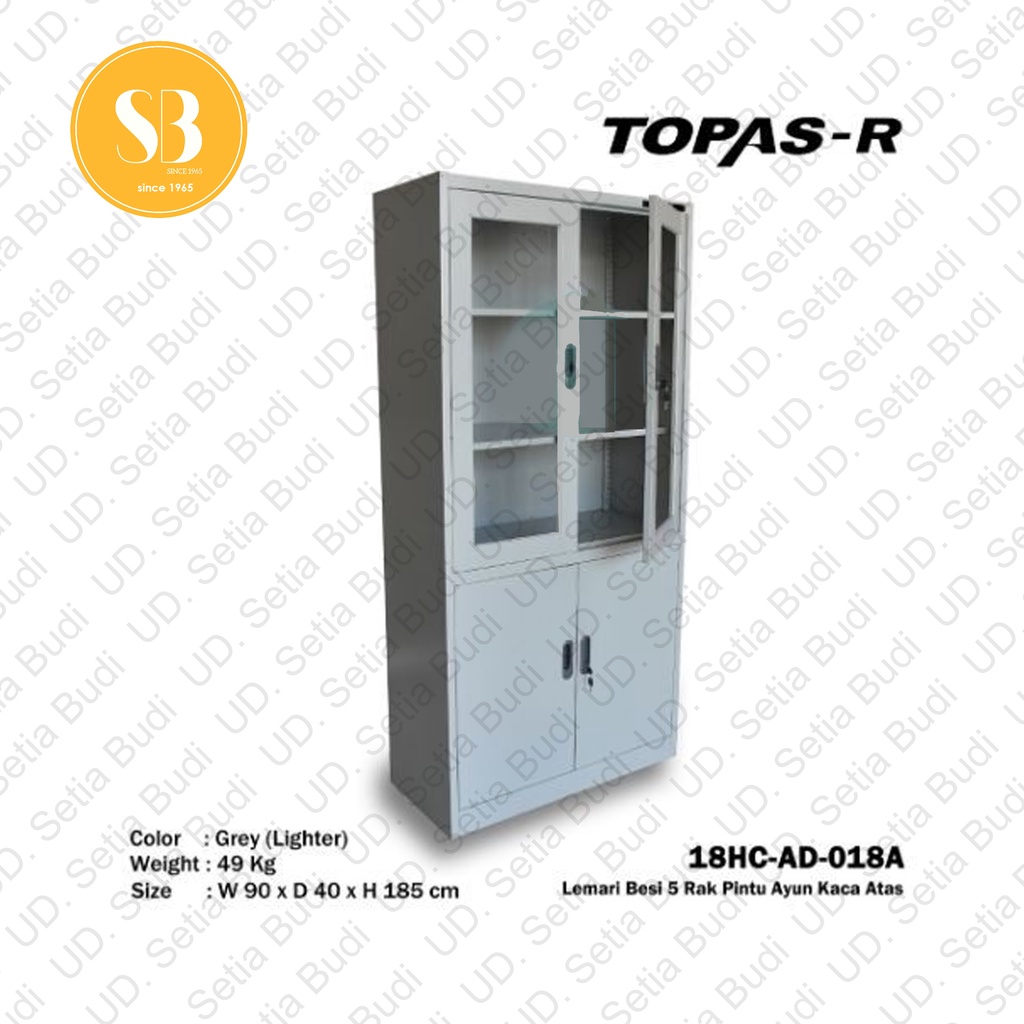 Filling Cabinet Lemari Arsip Kaca 5 Rak Pintu Ayun TOPAS AD 018A