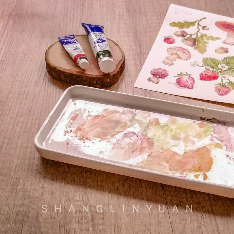 [BACA DESKRIPSI] watercolor porcelain palette palet cat air keramik