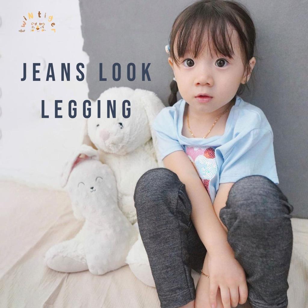 PROMO 7.7 PROMO BAJU LEBARAN MURAH TWIN TIGER JEANS LOOK LEGGING ANAK BAWAHAN CELANA PANJANG ANAK BAWAHAN LEGGING 6 BULAN - 3 TAHUN