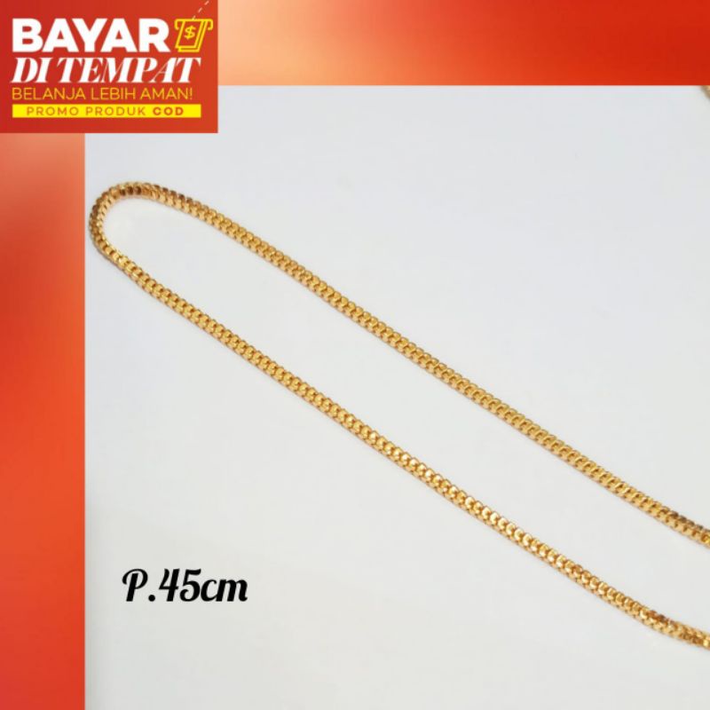 Kalung Milano kaca pria&amp;wanita Gold&amp;Silver lapis emas Korea anti karat