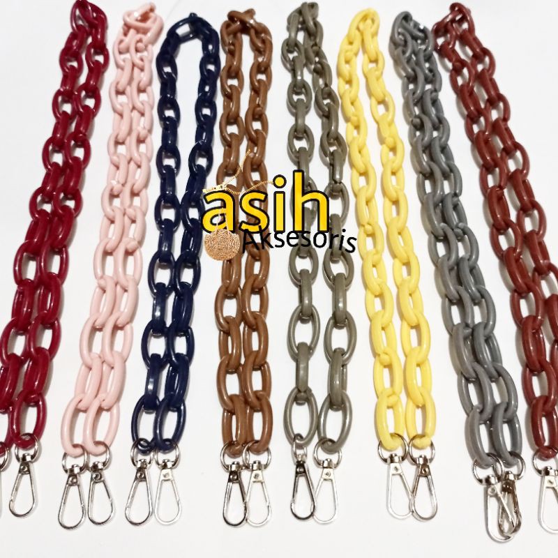 Tali tas rantai plastik oval ( free ring D 1,5cm )
