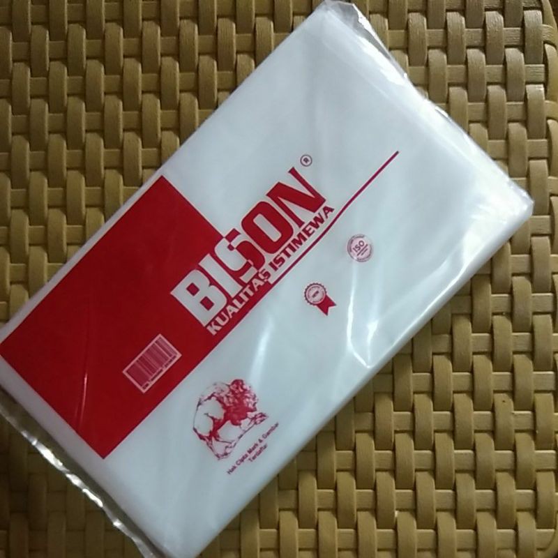 Plastik Pe/ Plastik Gula/ Plastik Es Merk Bison / Bawang uk 1/4, 1/2, 1 Kg dan 2 Kg