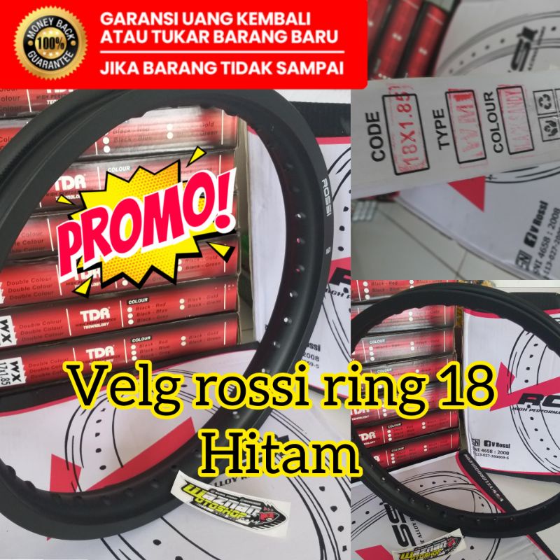VELG ROSSI HITAM GOLD SILVER RING 18 160 185 215 HITAM TERMURAH