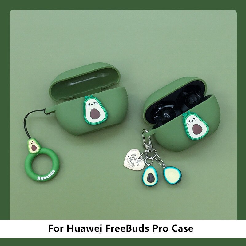 Casing Soft Case Silikon Motif Alpukat Untuk Huawei Freebuds Pro