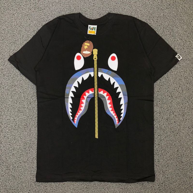 Clothing May - Kaos Bape Shark Karakter Kaos Anak Koas Anak Karater Distro Kekinin T Shirt Tshirt T-Shirt Premium Murah