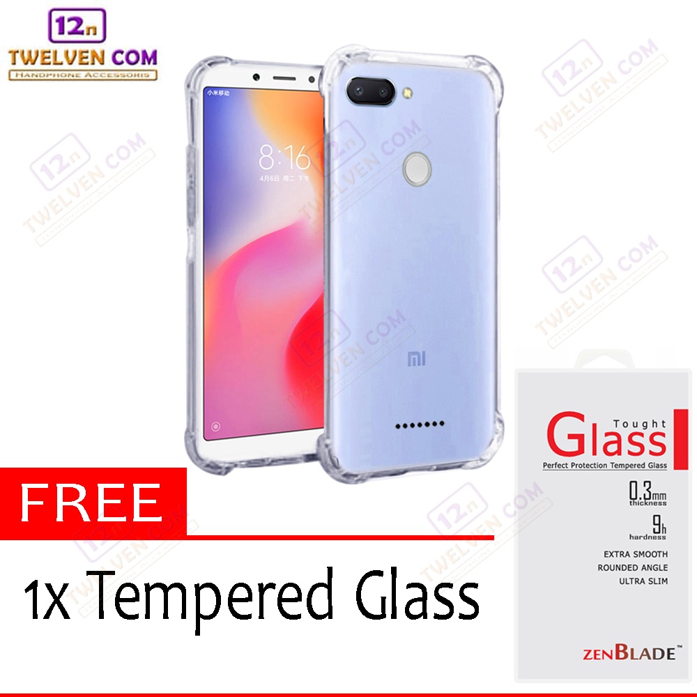 [FLASH SALE] Case Anti Crack Anti Shock Softcase Xiaomi Redmi 6 - Free Tempered Glass