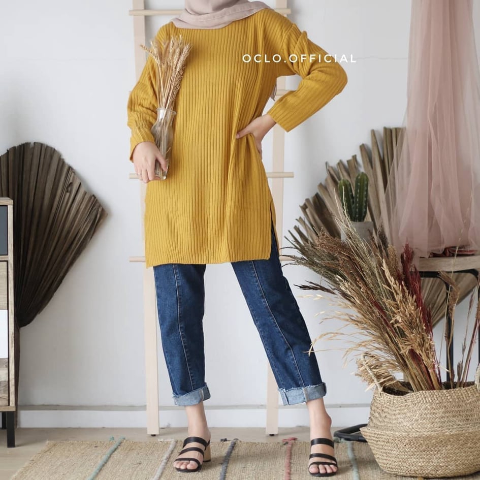 ZAHRA - Atasan Wanita Rajut Halus SALSA boxy sweater