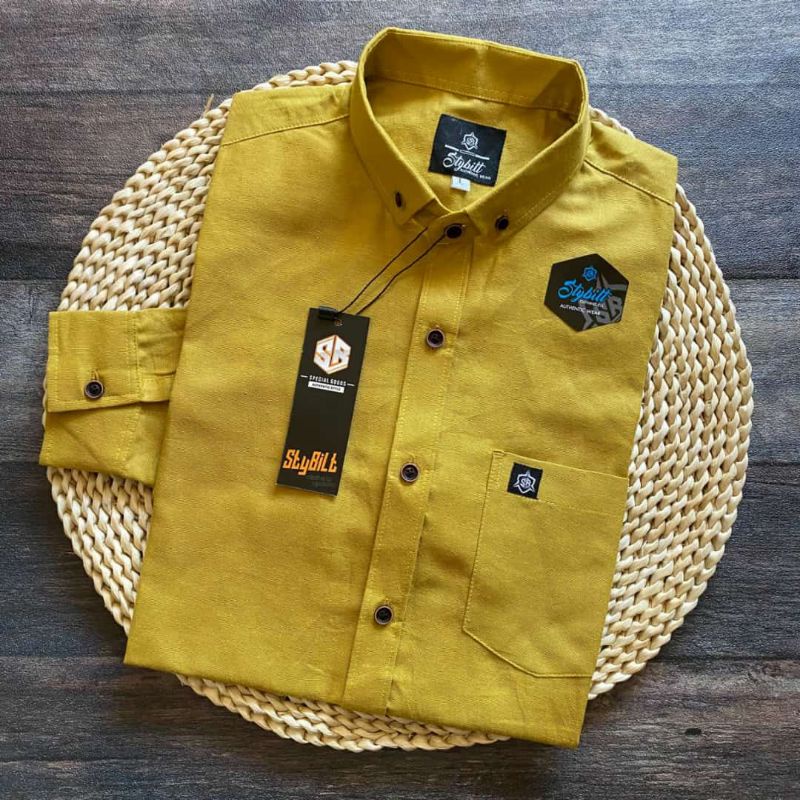 HURLEY - Kemeja Pria Lengan Panjang Polos / Hem Pria Polos Fashionable Trend / Kemeja Yang Membuat T