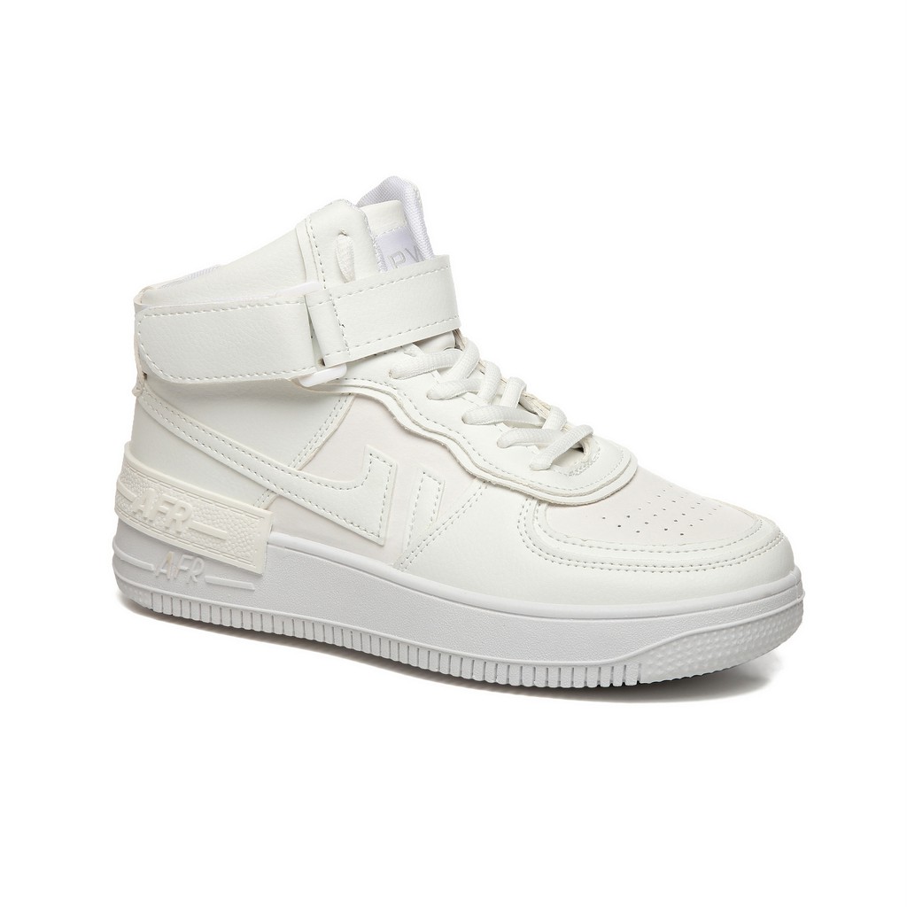 PVN Kara Sepatu Sneakers Wanita Sport Shoes 372-White/White High Top