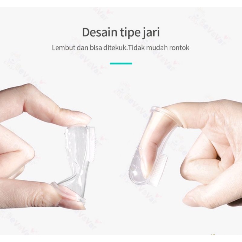 SIKAT GIGI BAYI SIKAT JARI BAHAN SILIKON LEMBUT FINGER TOOTH BRUSH