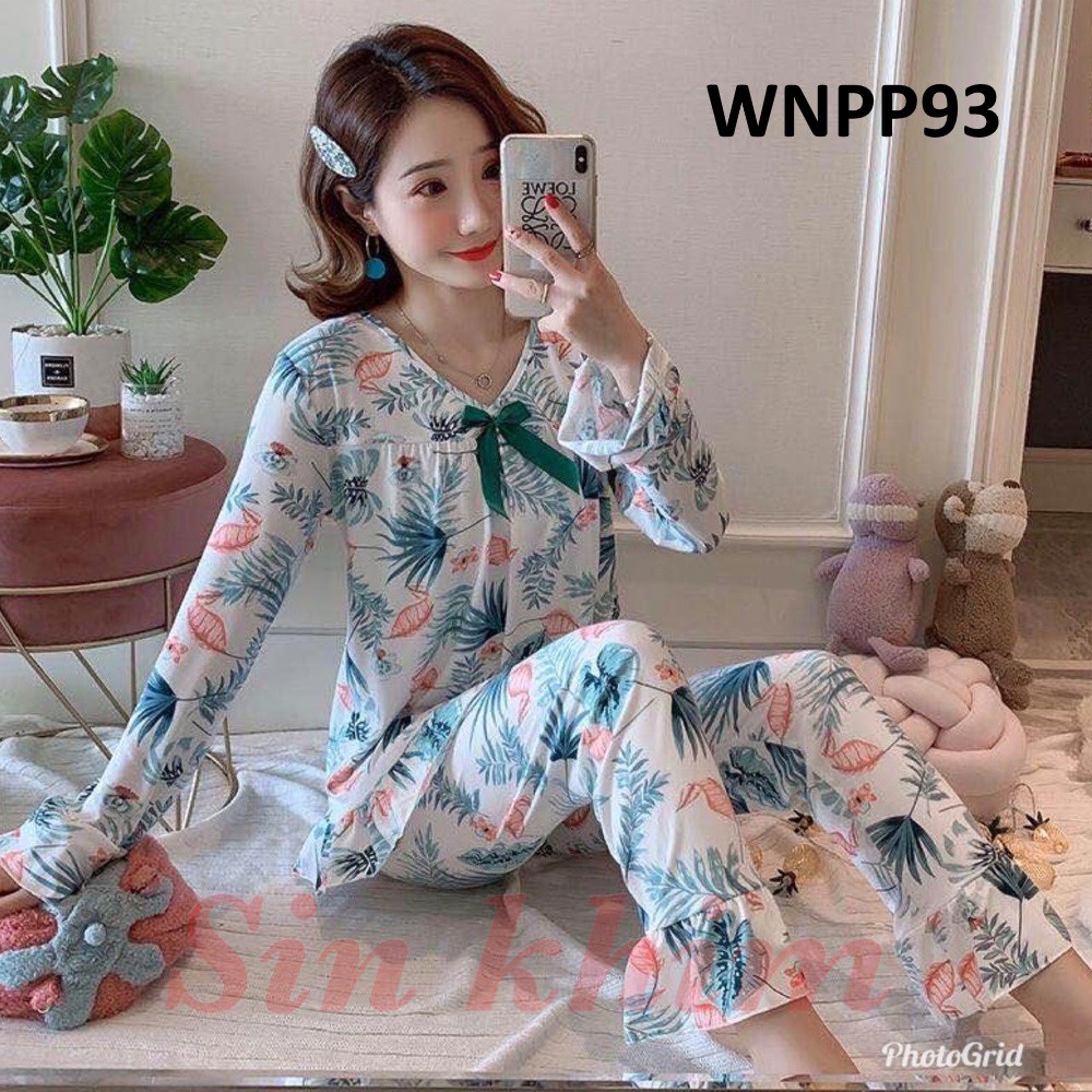 Piyama Wanita Baju Tidur Wanita Lengan Panjang Celana Panjang Motif