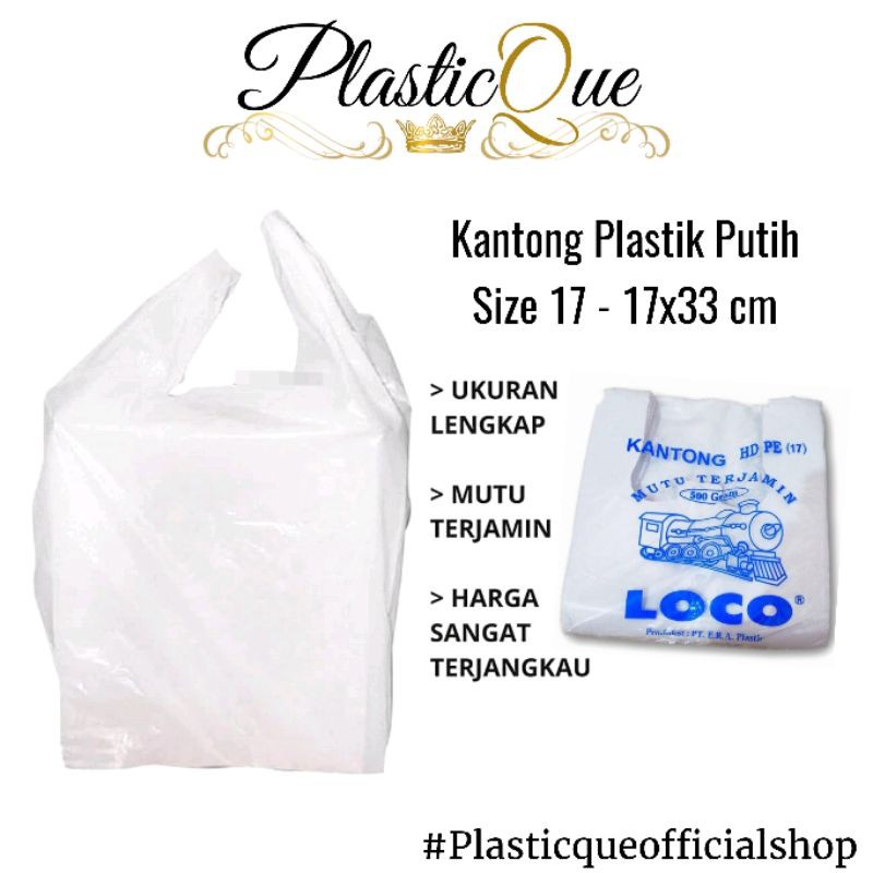 KANTONG PLASTIK KILOAN 500GRAM HD17 17X33 CM 500 GRAM KRESEK PUTIH SUSU EMBROS TEBAL HDPE HD PE KUAT