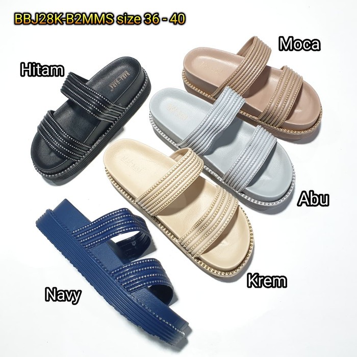 jelly sandal wanita bara bara sendal slop karet import BBJ28K-B2MMS