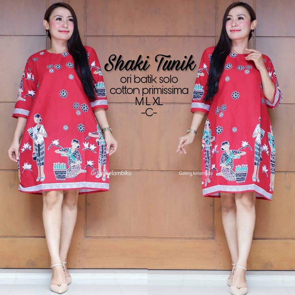 Tunik batik wanita modern terbaru korean style motif mbok jamu Original Batik Solo