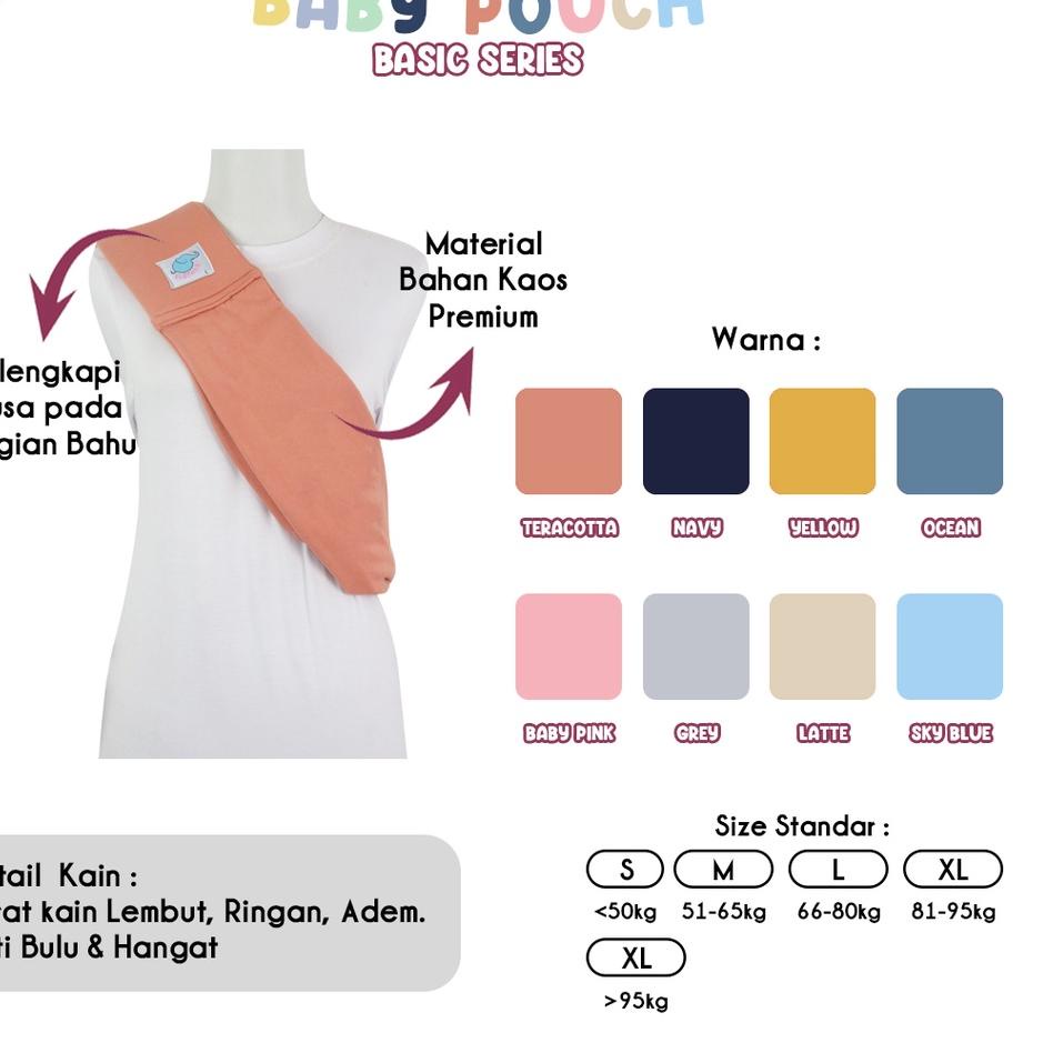 Pasti Spesial Elephas Baby Pouch Basic Series - Gendongan Bayi Gendongan Instan Premium Gendongan Kaos Simple Double Kain Bergaransi Bisa Untuk Newborn hingga Toddler