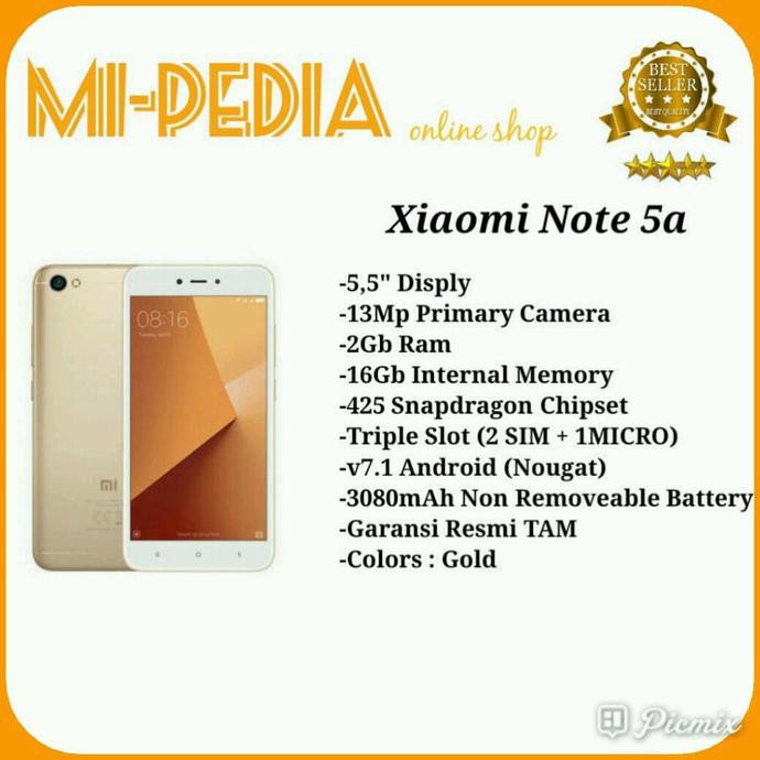 Promo Xiaomi Redmi Note 5A 2/16 Garansi Resmi Tam 1 Tahun + Silicon + Temper - Abu -Abu Tua Hot