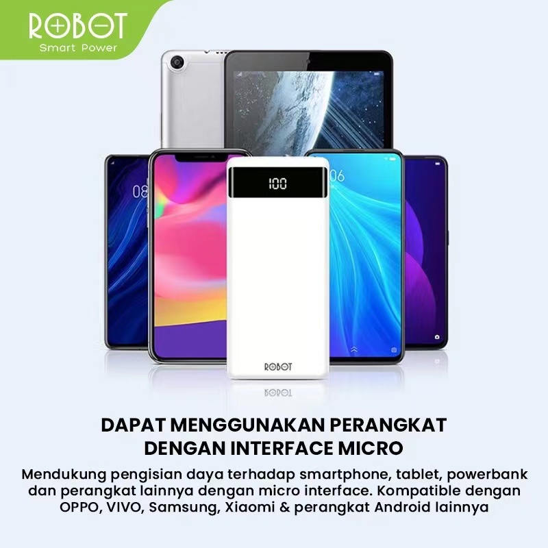 ROBOT Kabel Data RBM100S Android Micro USB 1M Data Cable Original - Garansi Resmi 1 Tahun