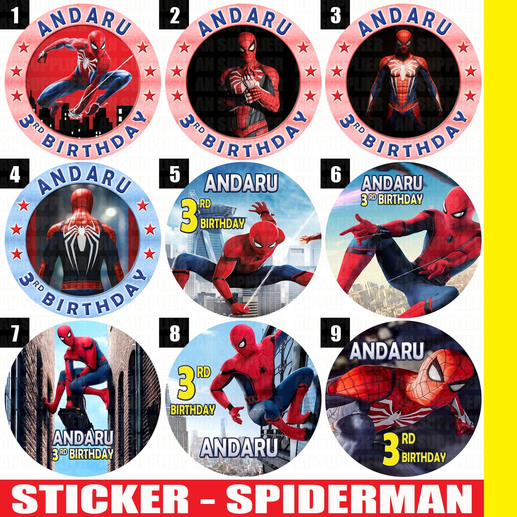 25+ Inspirasi Keren Stiker Ulang Tahun Anak Spiderman ...