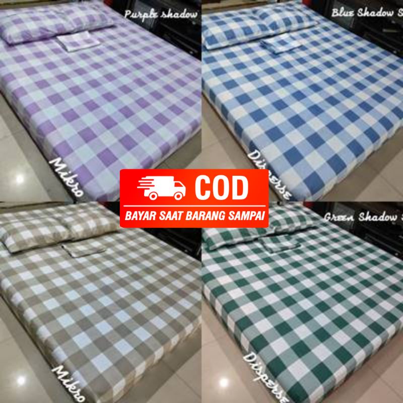 Sprei Motif Kotak-kotak Ukuran No 1 180x200 dan 120x200  / Seprai Aesthetic 2 Bantal 2 Guling Sprei 
