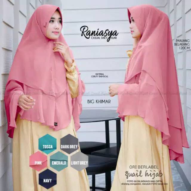 Khimar pet jumbo rania quail/khimar double layer jumbo/khimar raniasya quail/khimar rania quail