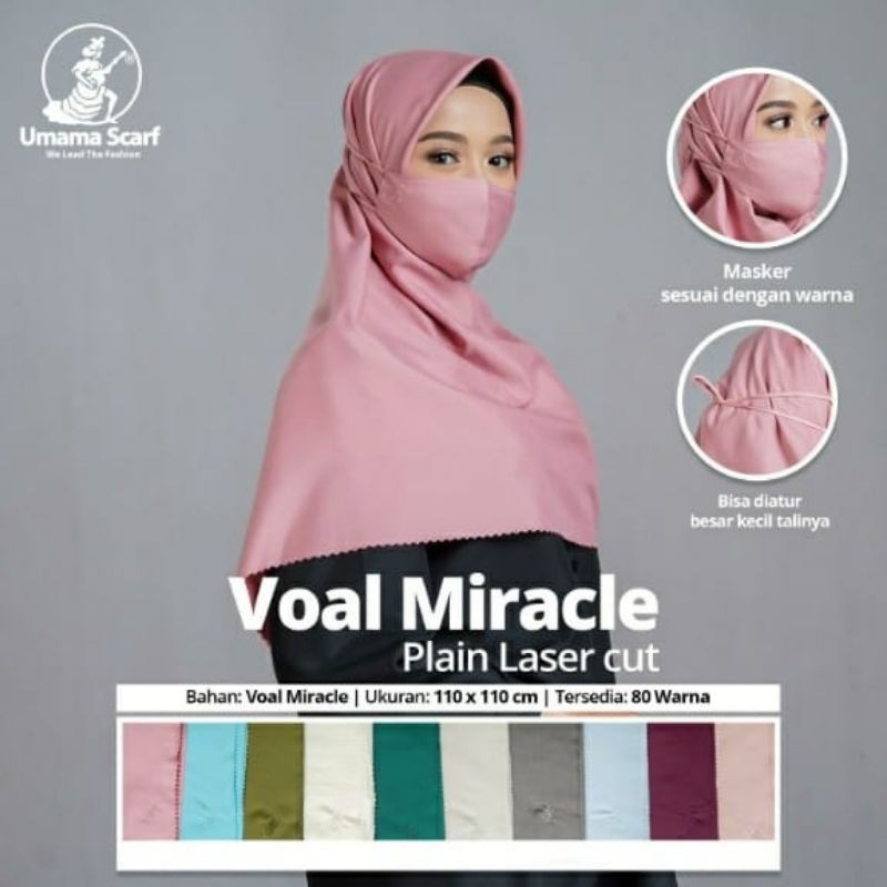 Terbaru VOAL MIRACLE PLAIN LASER CUT PLUS MASKER PART 2