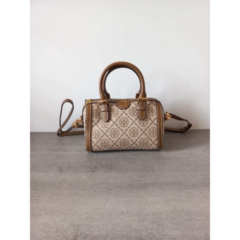 TAS WANITA TB T MONOGRAM JACQUARD MINI BARREL BAG