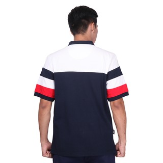  FILA  Baju  Polo Pria Rugani II White Red Navy Shopee 