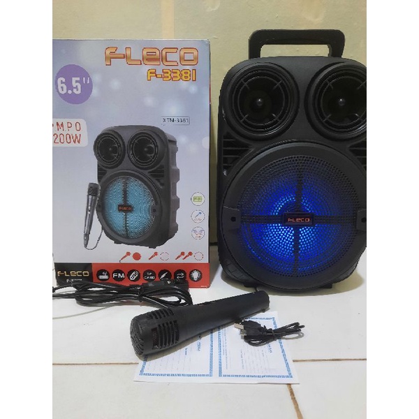 COD Speaker Karoke Bluetooth Fleco F- 3381 6,5 INCH Terbaru Bonus Microphone