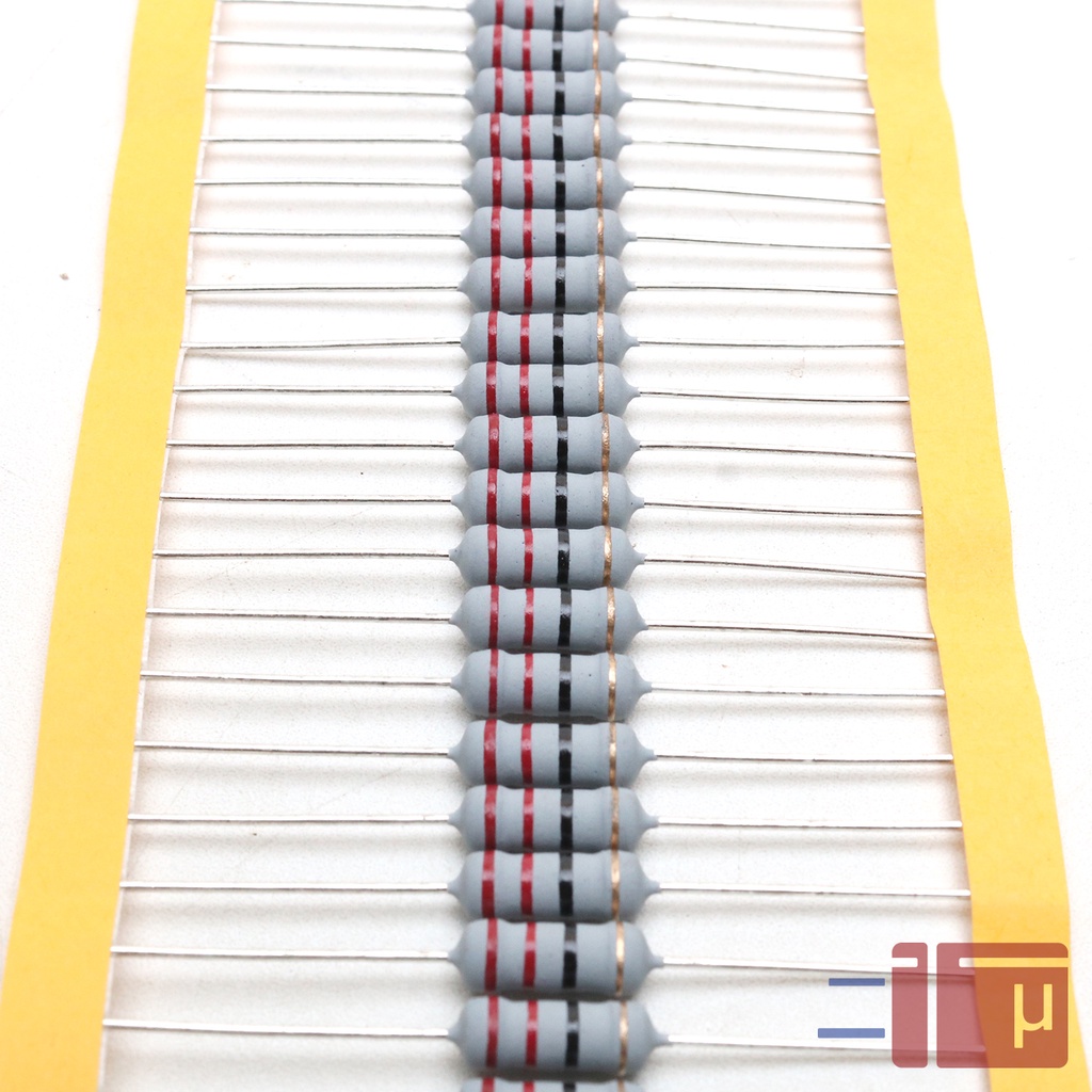 x10 Resistor 22R 22 Ohm 1W Metal Oxide 5% Taiwan Kaki Tembaga