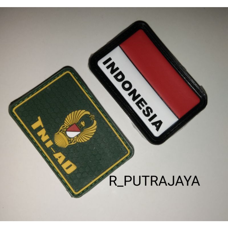 Patch rubber LOGO tempelan emblem karet velcro topi / jaket / kameja / baju tactical airsoft outdoor