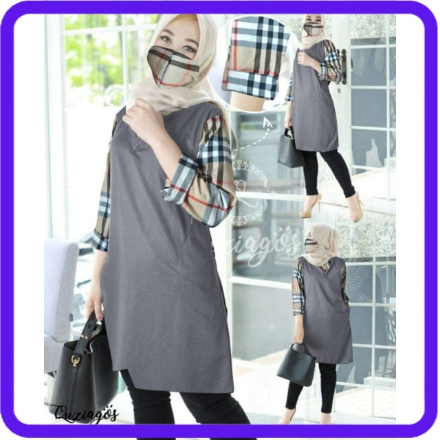 Baju atasan tunik wanita muslimah remaja kekinian terbaru 2021 muslim jumbo dewasa murah A0 XL murah